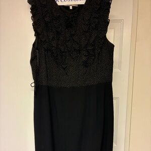 Black and white polkadot dress